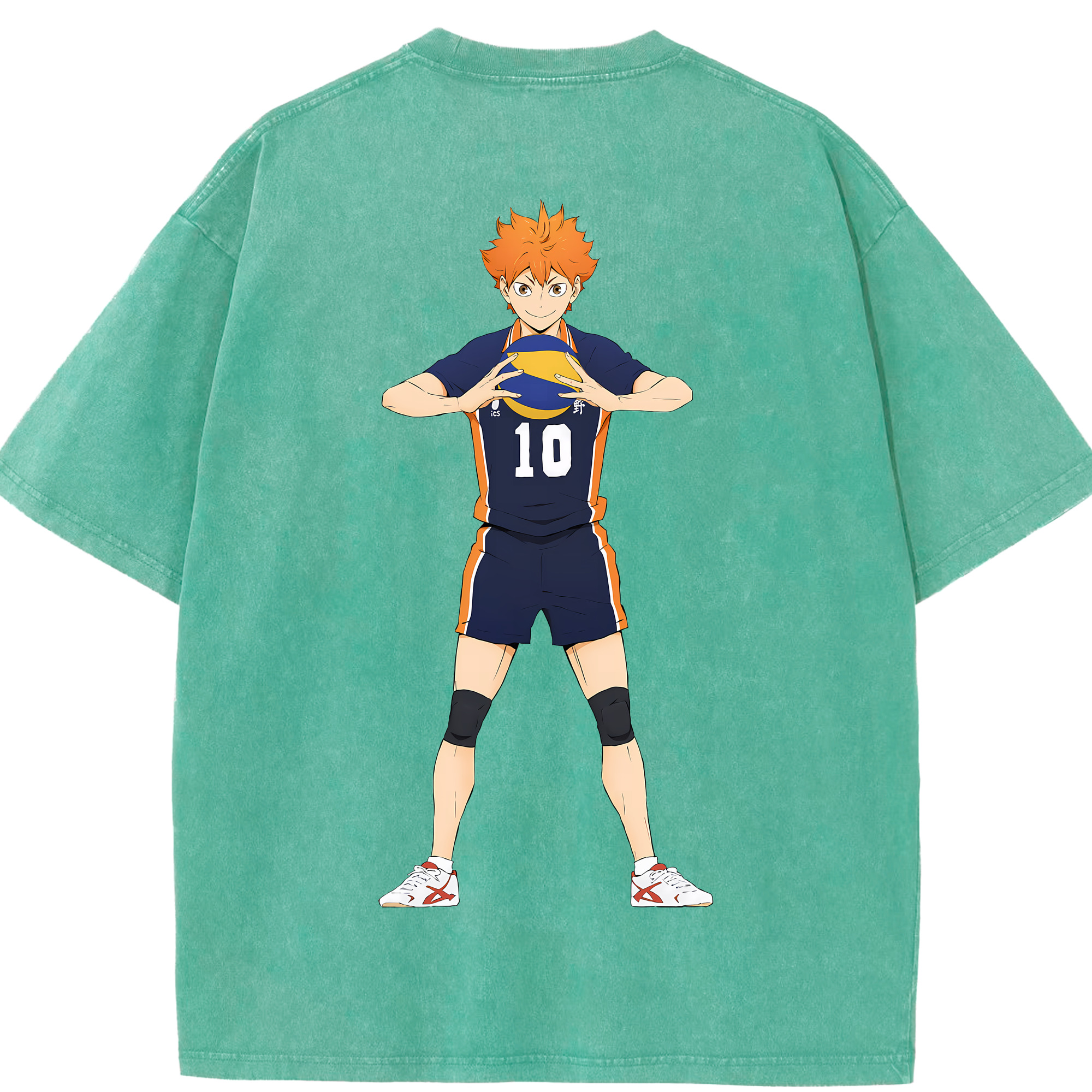 （画像用） ハイキュー!! Haikyu!! 綿100% ヴィンテージ風 半袖Tシャツ（背面プリント）
